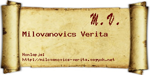 Milovanovics Verita névjegykártya